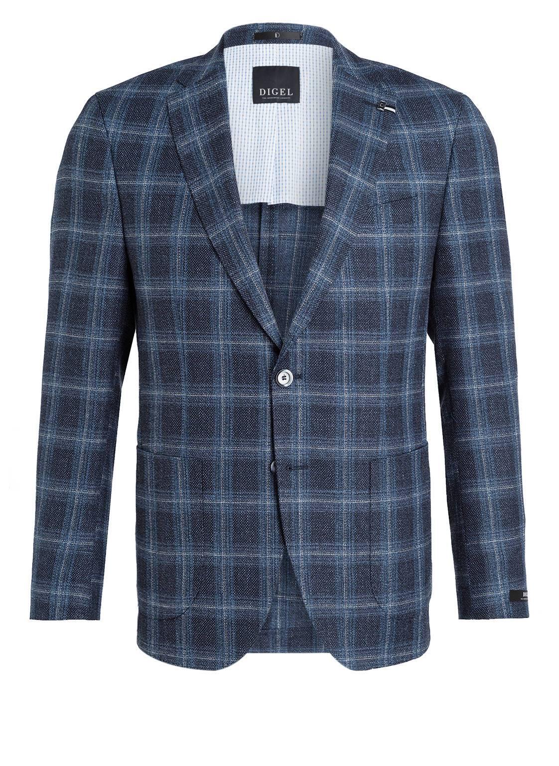 Digel - Edward - Veston à carreaux Soft Linen - Bleu - LE CAPITAINE D'A BORD