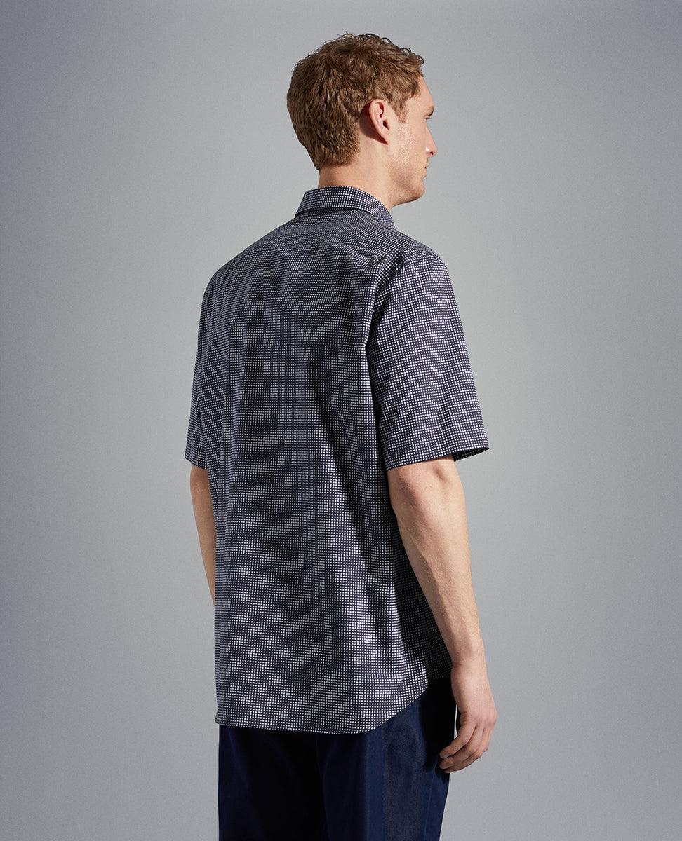 Paul & Shark - Chemise manches courtes à motifs de coton poplin - LE CAPITAINE D'A BORD