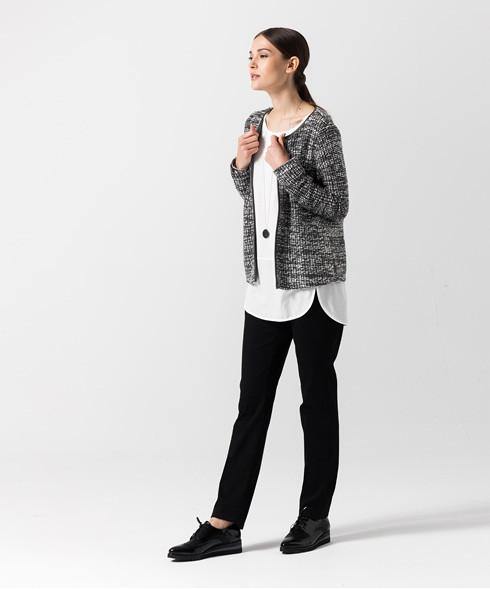 BRAX - Bette - Cardigan à mailles - Noir/Gris/Blanc - Coupe Finale