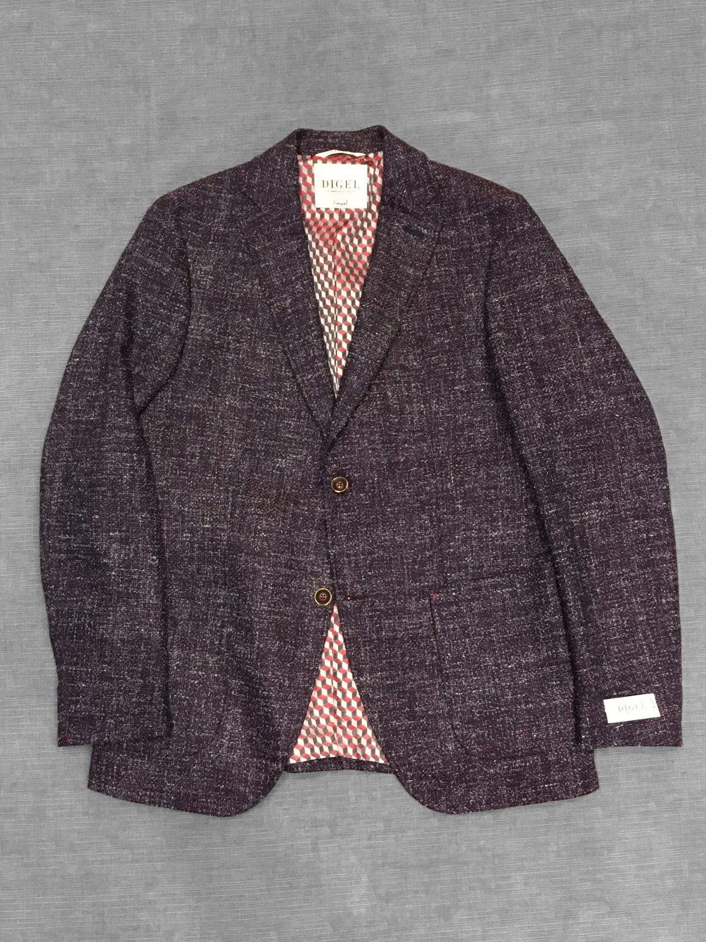 Digel - Evan - Veston Tweed Homespun - Bordeaux - Coupe Finale