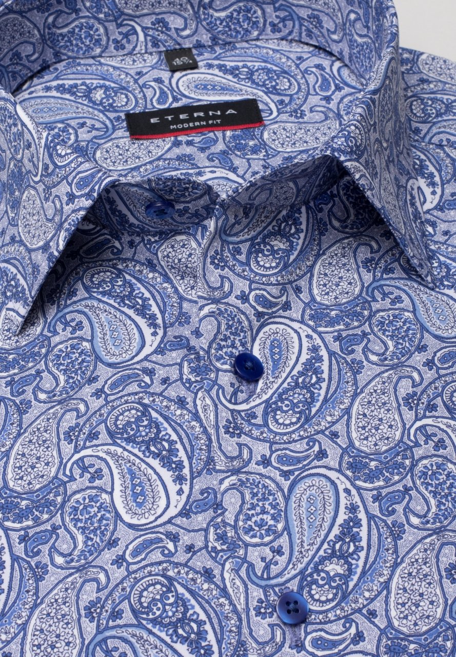 ETERNA - Chemise paisley manches longues Modern Fit - Coupe Finale