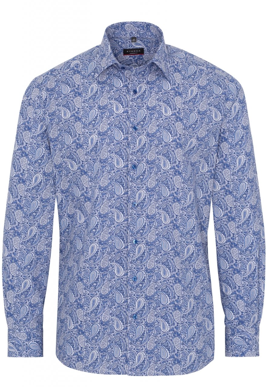 ETERNA - Chemise paisley manches longues Modern Fit - Coupe Finale