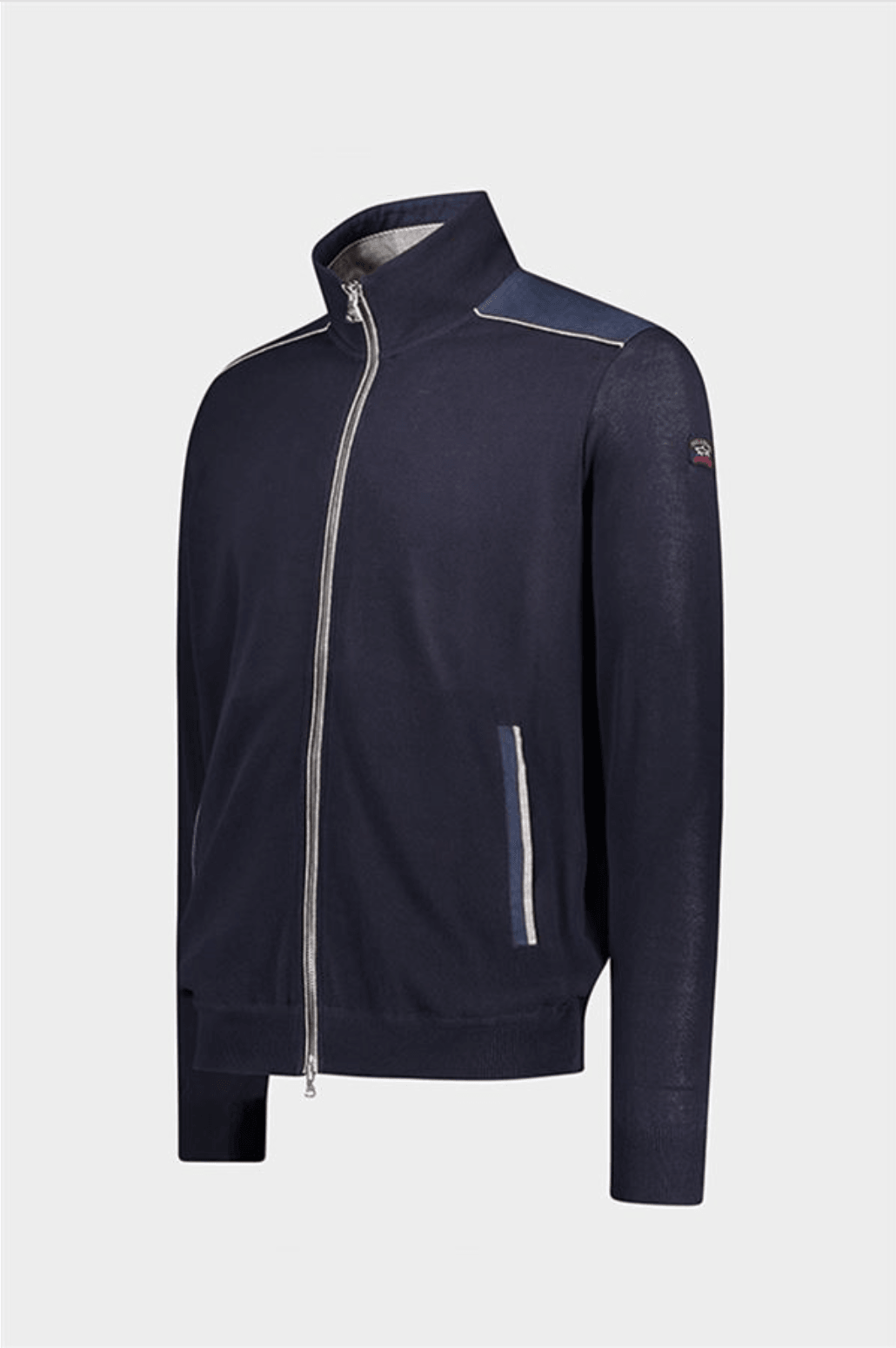Paul & Shark - Cardigan zip de coton Fresco avec appliqués de lin - LE CAPITAINE D'A BORD