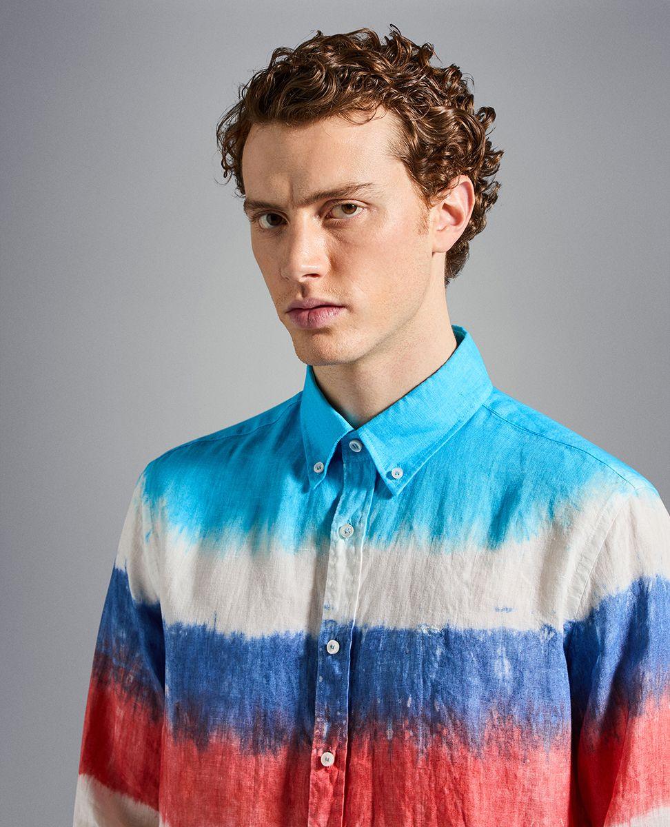 Paul & Shark - Chemise manches longues Tye&Dye Shirt de lin - J Fit - Coupe Finale