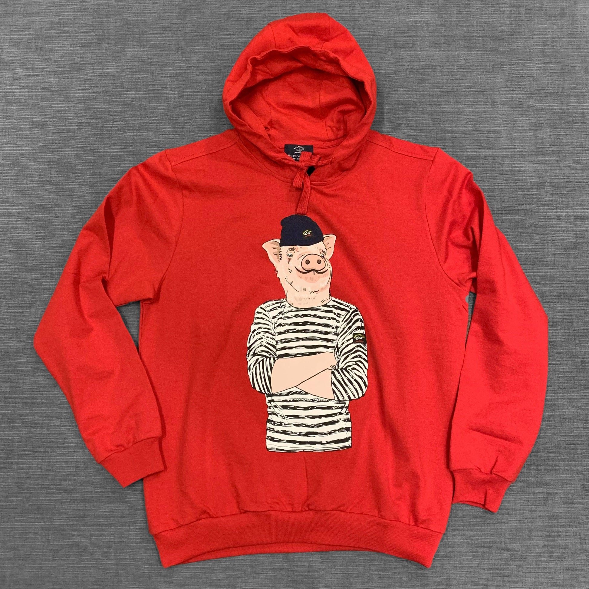 Paul & Shark - Hoodie L'année du Cochon (disponible en rouge, blanc, marine) - Coupe Finale