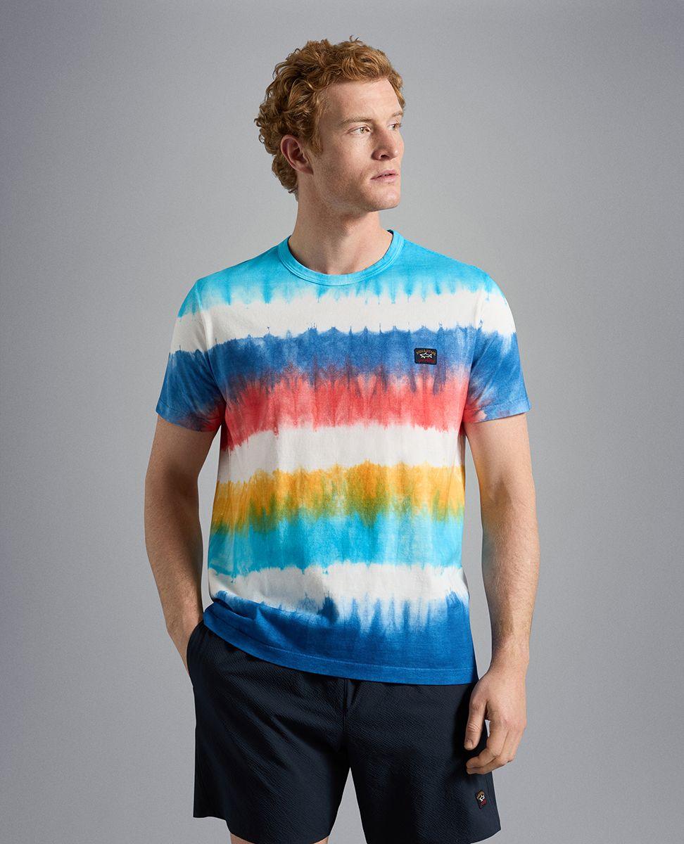 Paul & Shark - T-shirt de coton rayé Tie & Dye - Coupe Finale